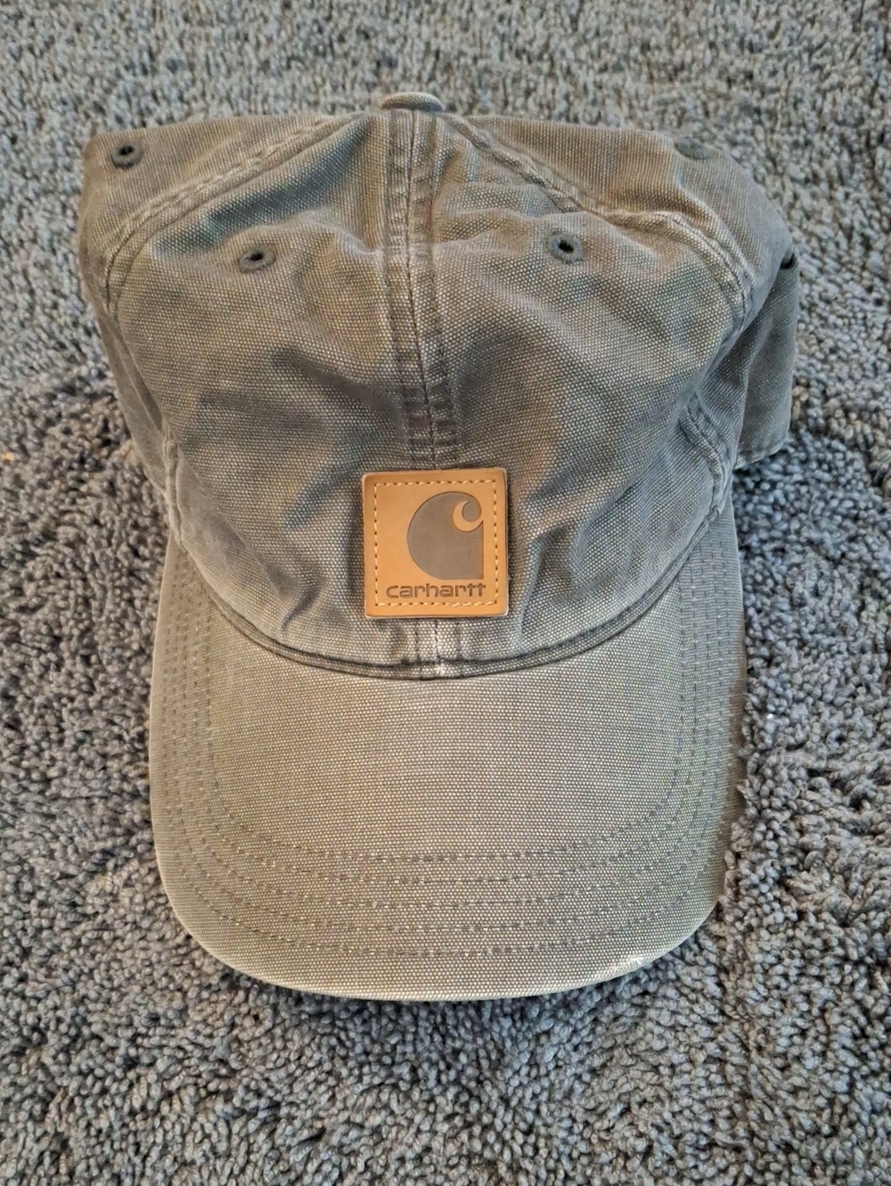 Carhartt Odessa Men's Olive Gray Distressed Canvas Dad Cap